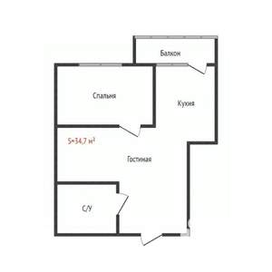 1-к квартира, вторичка, 35м2, 4/11 этаж
