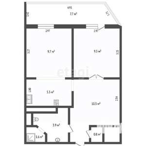 1-к квартира, вторичка, 44м2, 5/8 этаж