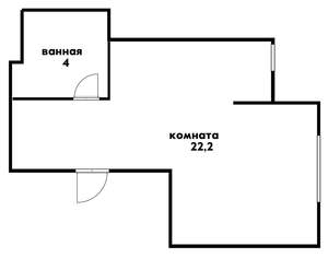 Студия квартира, вторичка, 31м2, 1/7 этаж