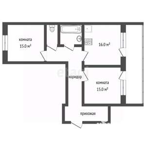 2-к квартира, вторичка, 50м2, 1/2 этаж