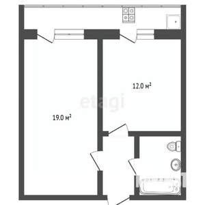 1-к квартира, вторичка, 48м2, 1/3 этаж