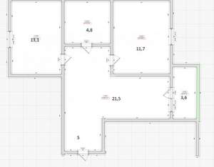 2-к квартира, вторичка, 60м2, 6/6 этаж