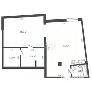 Студия квартира, вторичка, 80м2, 1/13 этаж