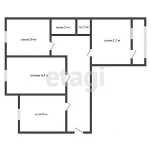 3-к квартира, вторичка, 65м2, 5/10 этаж