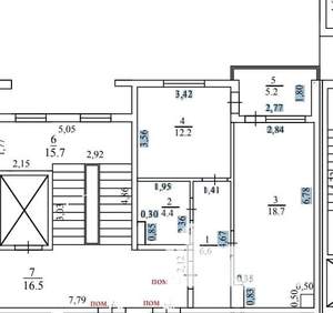 1-к квартира, вторичка, 48м2, 5/6 этаж