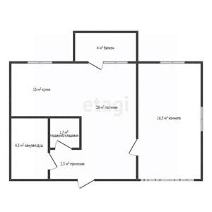 2-к квартира, вторичка, 64м2, 2/6 этаж