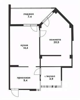 1-к квартира, вторичка, 56м2, 6/11 этаж