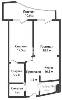 2-к квартира, вторичка, 70м2, 3/14 этаж