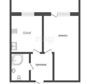 1-к квартира, вторичка, 38м2, 8/9 этаж