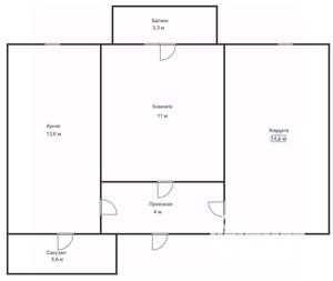 2-к квартира, вторичка, 51м2, 3/7 этаж