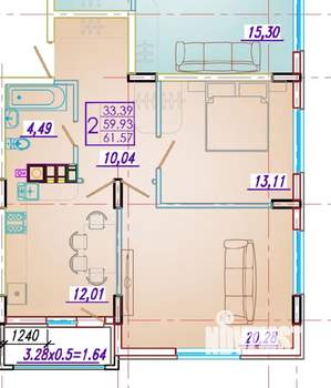 2-к квартира, вторичка, 60м2, 6/8 этаж