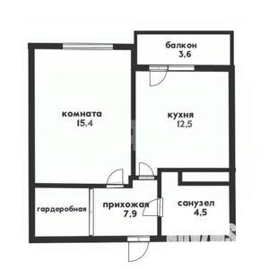 1-к квартира, вторичка, 40м2, 2/8 этаж
