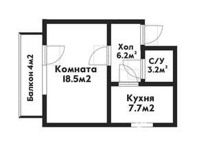1-к квартира, вторичка, 35м2, 1/5 этаж