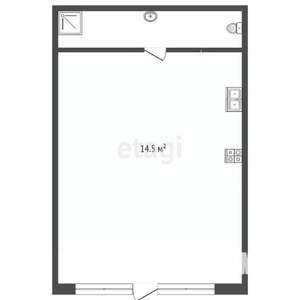 Студия квартира, вторичка, 15м2, 1/7 этаж