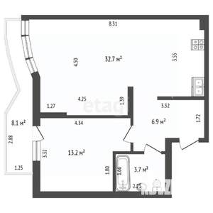 1-к квартира, вторичка, 57м2, 3/5 этаж