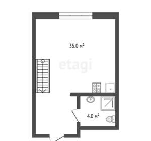 Студия квартира, вторичка, 35м2, 1/10 этаж
