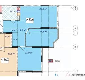 3-к квартира, вторичка, 74м2, 3/8 этаж