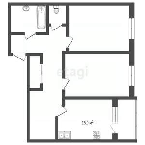 2-к квартира, вторичка, 64м2, 3/6 этаж