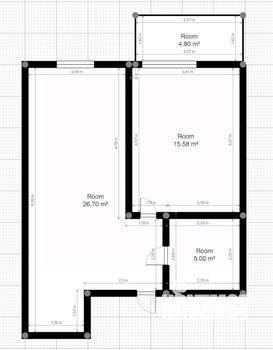 1-к квартира, вторичка, 47м2, 2/5 этаж