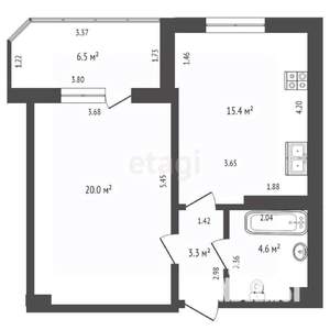 1-к квартира, вторичка, 43м2, 2/11 этаж