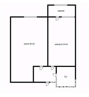 1-к квартира, вторичка, 42м2, 4/7 этаж