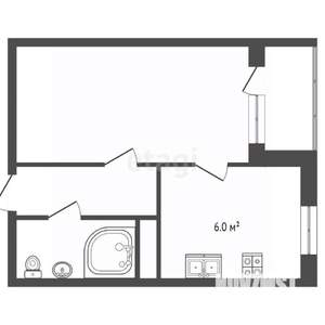 1-к квартира, вторичка, 40м2, 6/6 этаж