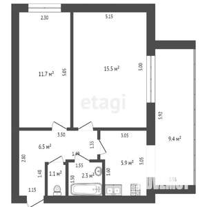 2-к квартира, вторичка, 43м2, 2/3 этаж