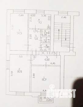 3-к квартира, вторичка, 71м2, 2/2 этаж