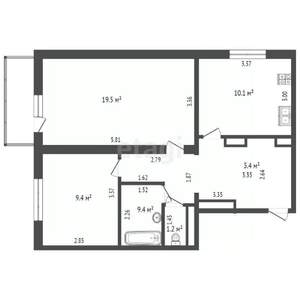 2-к квартира, вторичка, 60м2, 2/16 этаж