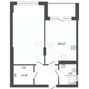 1-к квартира, вторичка, 48м2, 6/8 этаж