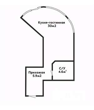 1-к квартира, вторичка, 41м2, 6/9 этаж