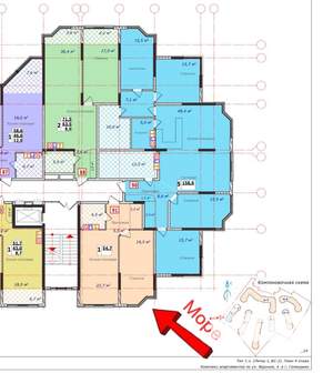 1-к квартира, вторичка, 55м2, 4/7 этаж