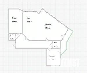 3-к квартира, вторичка, 102м2, 2/5 этаж