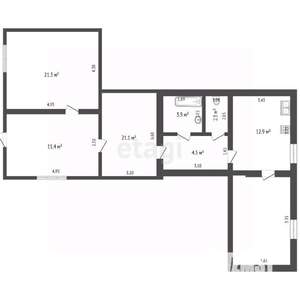 3-к квартира, вторичка, 85м2, 1/1 этаж