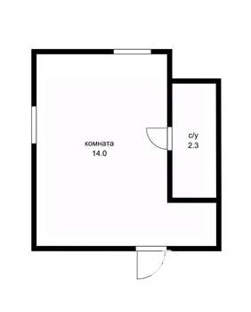 Студия квартира, вторичка, 16м2, -1/4 этаж