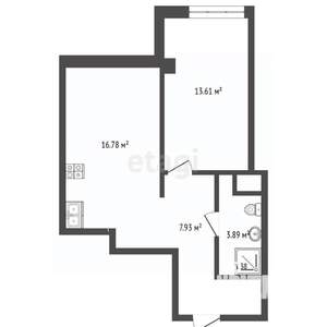 1-к квартира, вторичка, 42м2, 8/8 этаж