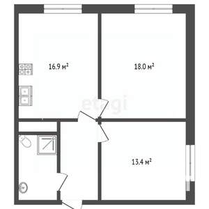 2-к квартира, вторичка, 52м2, 7/7 этаж