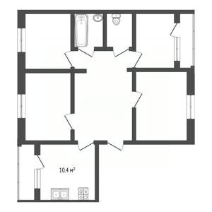 4-к квартира, вторичка, 98м2, 2/9 этаж