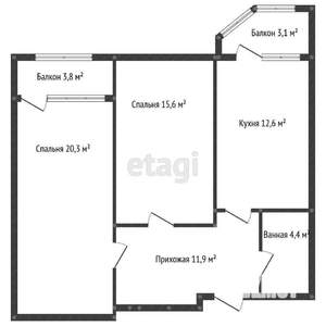 2-к квартира, вторичка, 65м2, 4/8 этаж