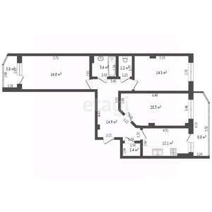 3-к квартира, вторичка, 98м2, 9/9 этаж