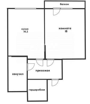 1-к квартира, вторичка, 48м2, 4/8 этаж