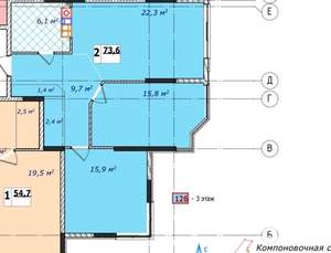 2-к квартира, вторичка, 74м2, 2/7 этаж