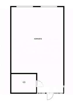 Студия квартира, вторичка, 20м2, 1/6 этаж