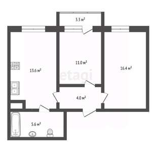 2-к квартира, вторичка, 51м2, 3/7 этаж
