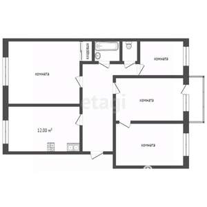 4-к квартира, вторичка, 78м2, 1/4 этаж