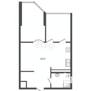 2-к квартира, вторичка, 49м2, 1/6 этаж