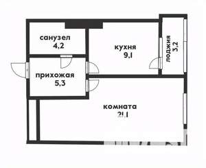 1-к квартира, вторичка, 41м2, 2/16 этаж