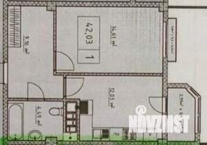 1-к квартира, вторичка, 42м2, 7/8 этаж