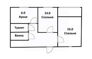2-к квартира, вторичка, 53м2, 6/10 этаж