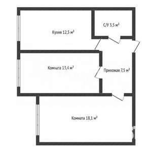 2-к квартира, вторичка, 54м2, 4/9 этаж